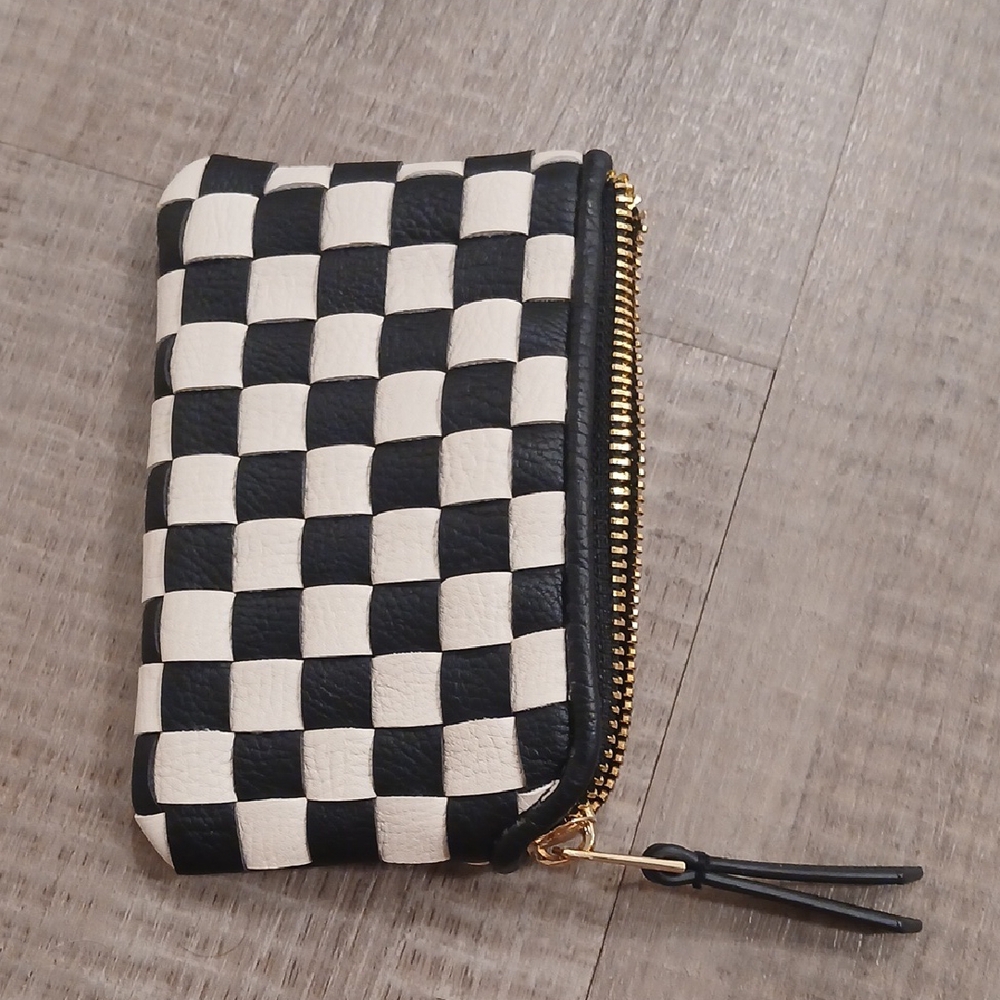 Undefeated Black and White Checkered Cosmetic Bag